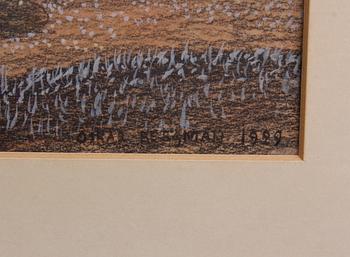 BERGMAN, OSKAR. Kritteckning med gouache. Sign o dat 1929-.