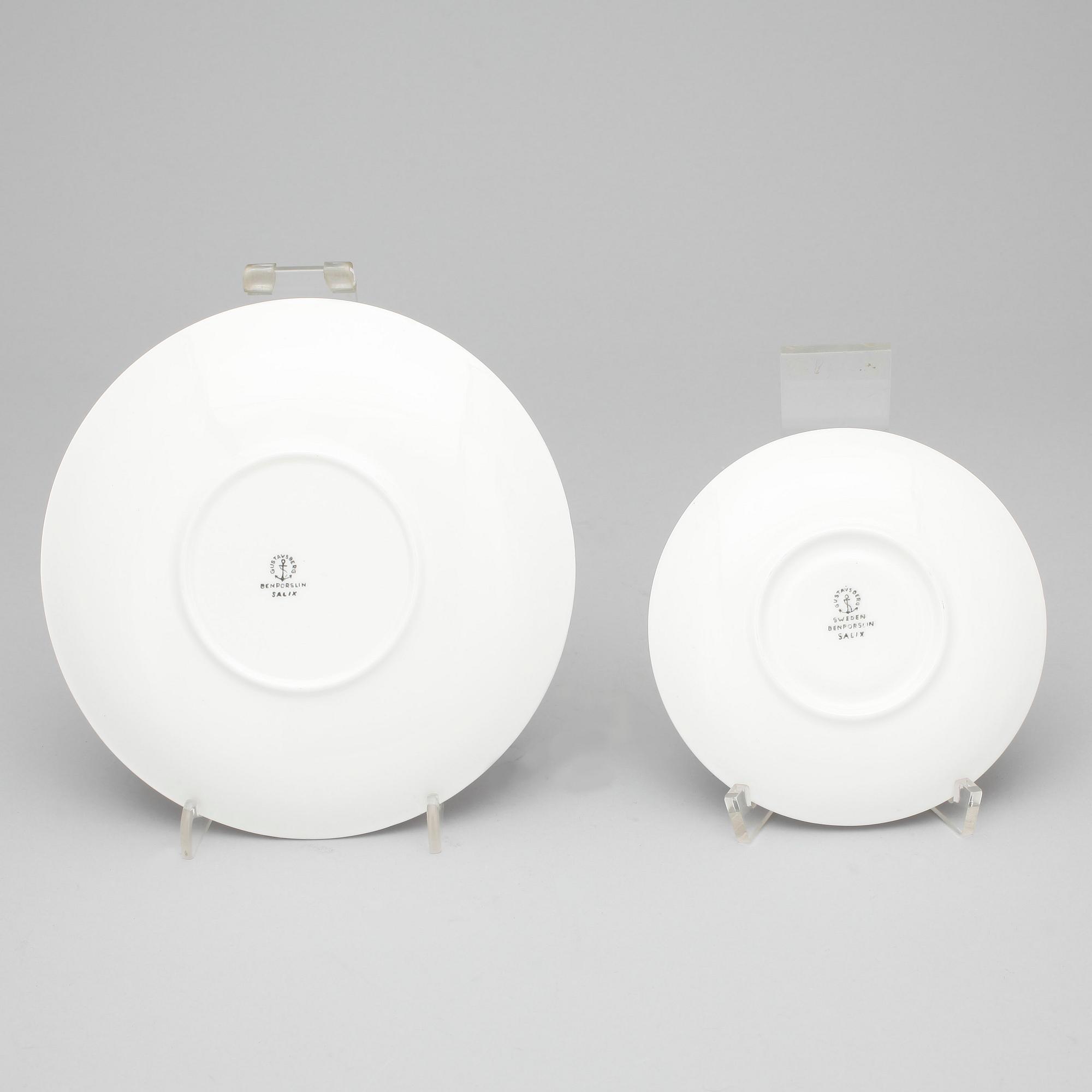 KAFFESERVIS, 12 delar, benporslin, "Salix", Stig Lindberg, Gustavsberg.