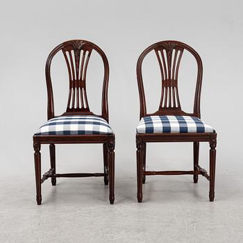 Stolar, 8 st, gustaviansk stil, 1900-talets andra hälft.