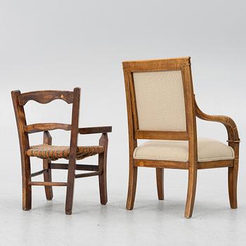 Children's chairs, two pieces, circa 1900.