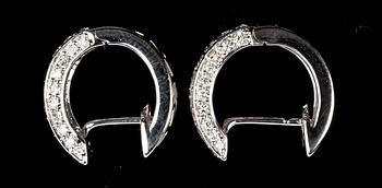 A pair of brilliant cut diamond earrings, tot. 1.77 cts.