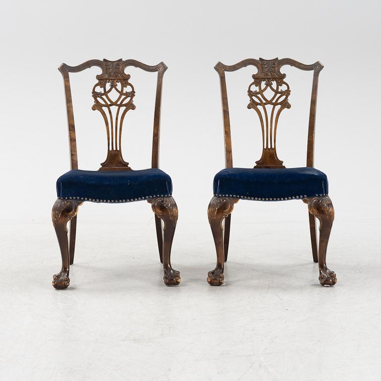 A set of nine Chippendale style chairs, early 20th Century.