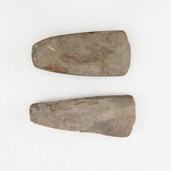 Stone axes, four pieces, Neolithic.
