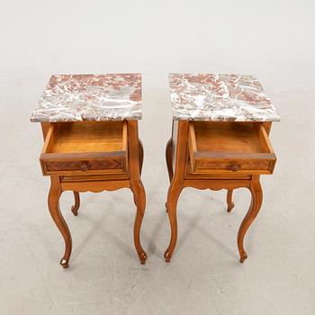 Bedside tables, a pair, first half of the 20th century.