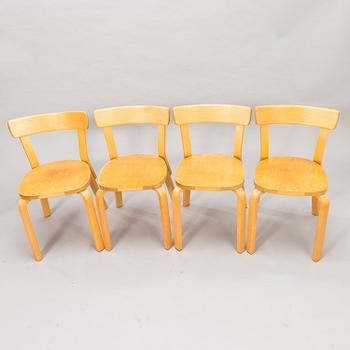 ALVAR AALTO, A Set of four '69' Chairs by Artek, late 20th Century.