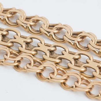 ARMBAND, x-länk samt bismarck, 18K guld.