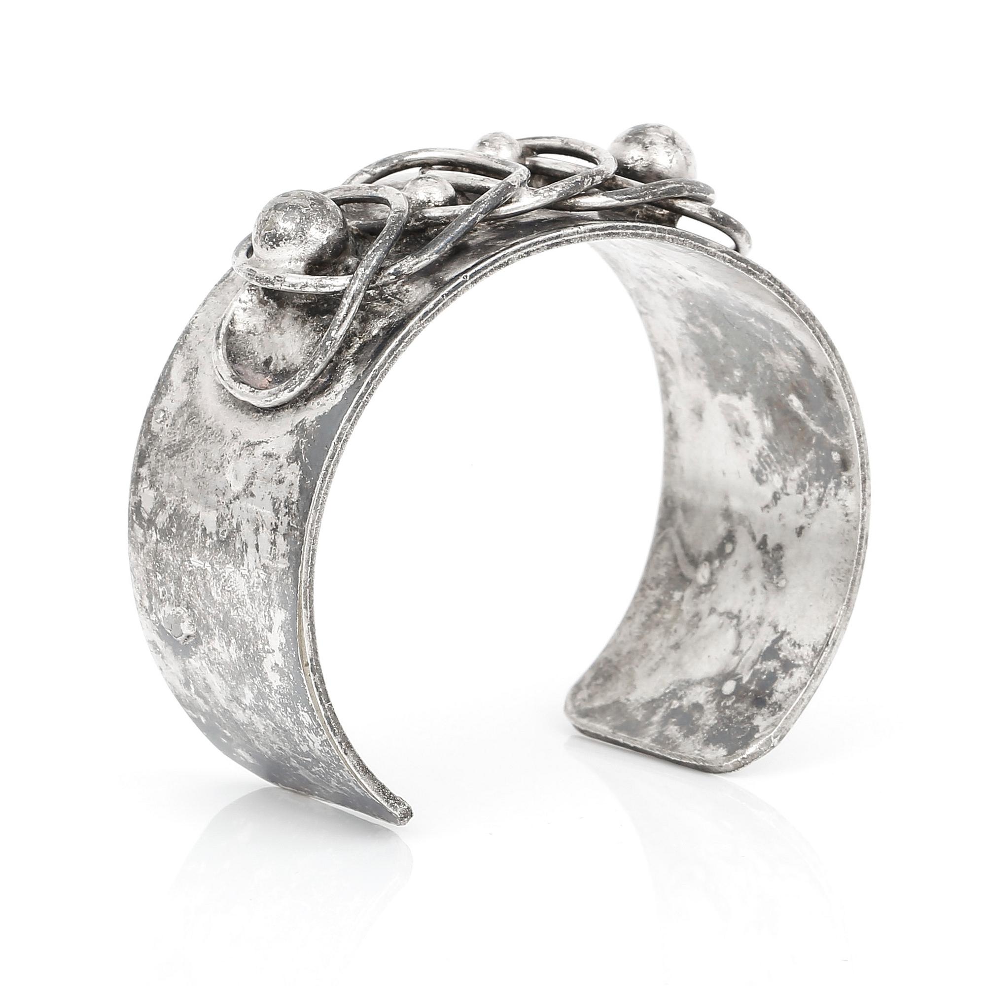 HÄNGE och KEDJAN samt ARMBAND, silver, försilvrad gulmetall och ametist kristall, Annette Borke, Danmark, 1960-70-talets.