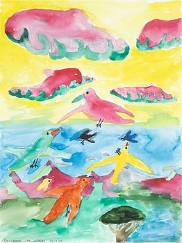 Carl Michael Lundberg, mixed media on paper and dated 26.7.10.