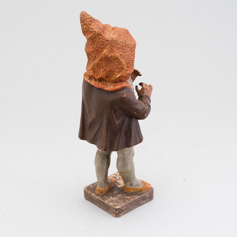 A painted terracotta santa claus figurine probably Germany early 20th century.