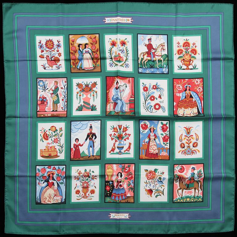 SCARF, siden, "Imagerie", Maurice Tranchant, Hermès, 1900-talets fjärde kvartal.