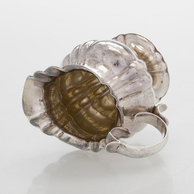 Gräddsnäcka, sked och soppslev, silver, Viborg och Fredrikshamn, 1866-1892.