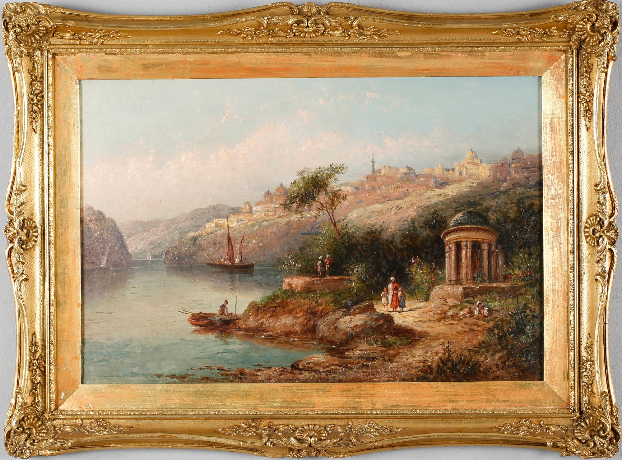 OKÄND KONSTNÄR, olja på duk, signerad AB Pyne, England, 1800-tal.