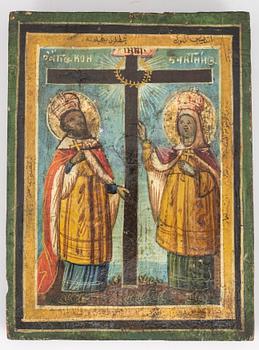 IKON, träpannå, sannolikt grekisk koptisk, 1800/1900-tal.