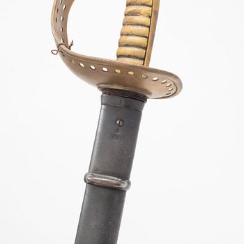 A Swedish cavalry saber with scabbard, 1893 pattern.