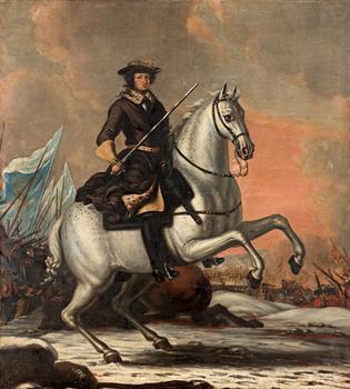 225. David Klöcker Ehrenstrahl Hans art, "Konung Karl XI till häst".