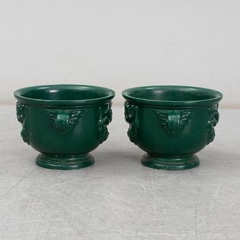 A pair of aluminum garden vases, Byarum.