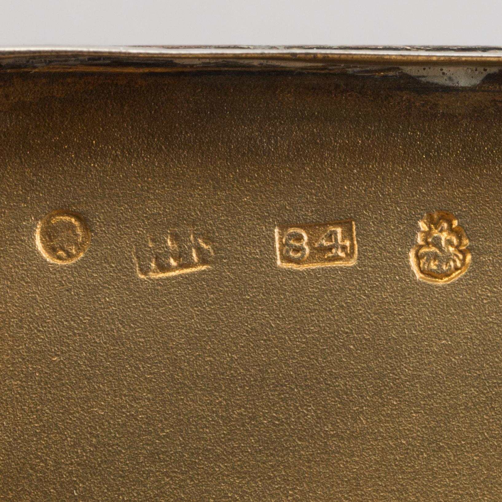 A Russian niello silver box mark of Moskow 1837 assay mark of Nikolaì Lukich weight ca 45 gr.Dubrovin, weight ca 44 gr.