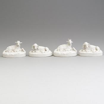 FOUR PARIAN PAPER WEIGHTS, Gustafsberg, ca 1900.