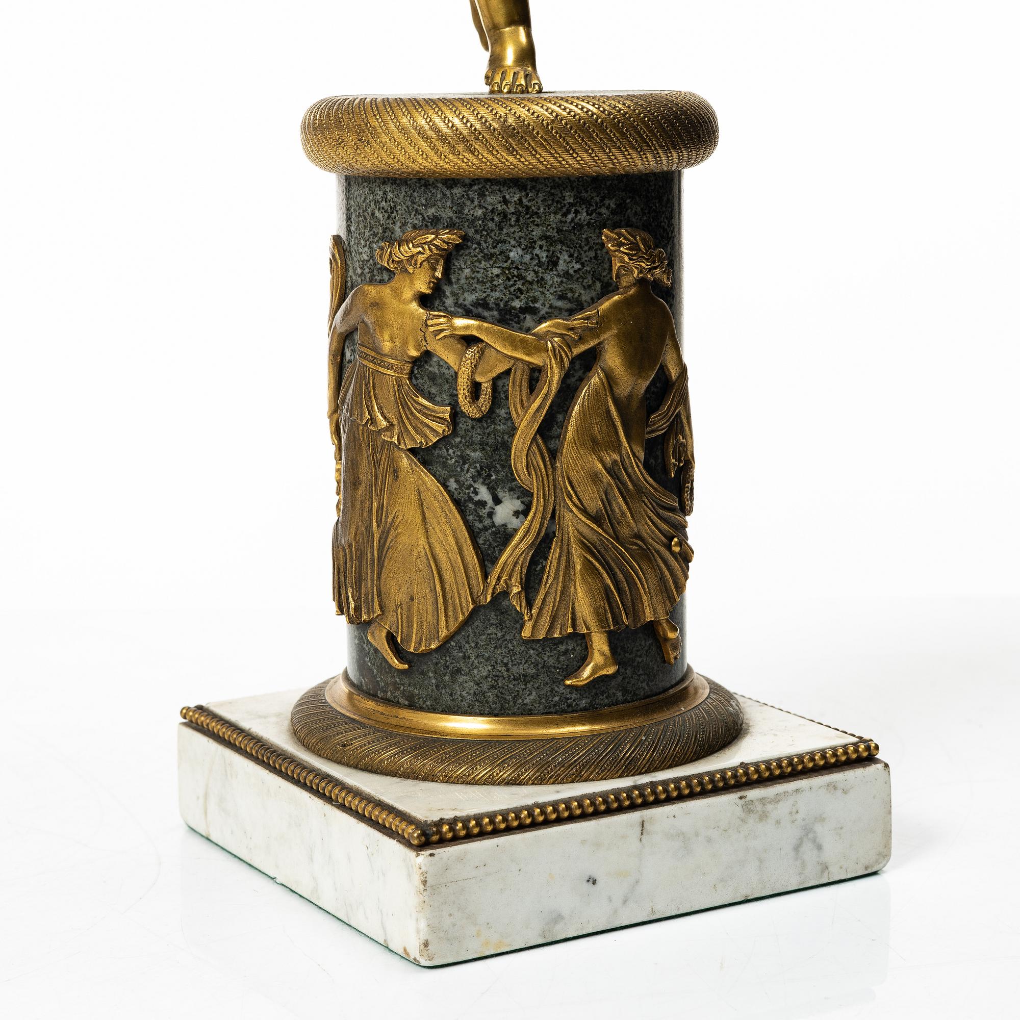 A pair of Empire style candelabra, circa 1900.