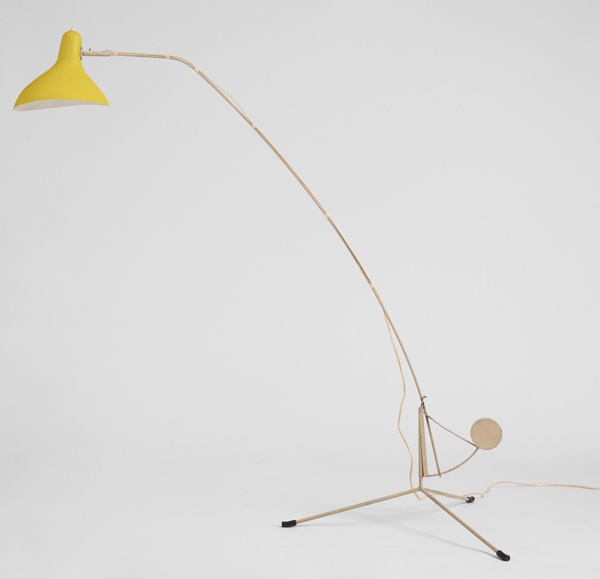 Bernard Schottlander, golvlampa 'Mantis', utförd på licens av Bergboms, Malmö 1950-tal.