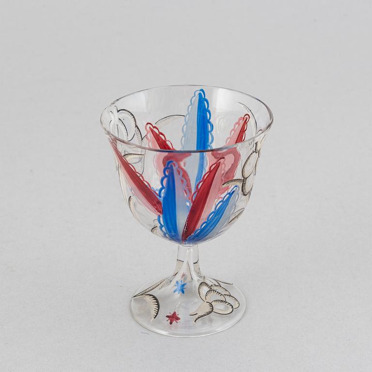 A Wiener Werkstätte glass goblet, early 20th Century.