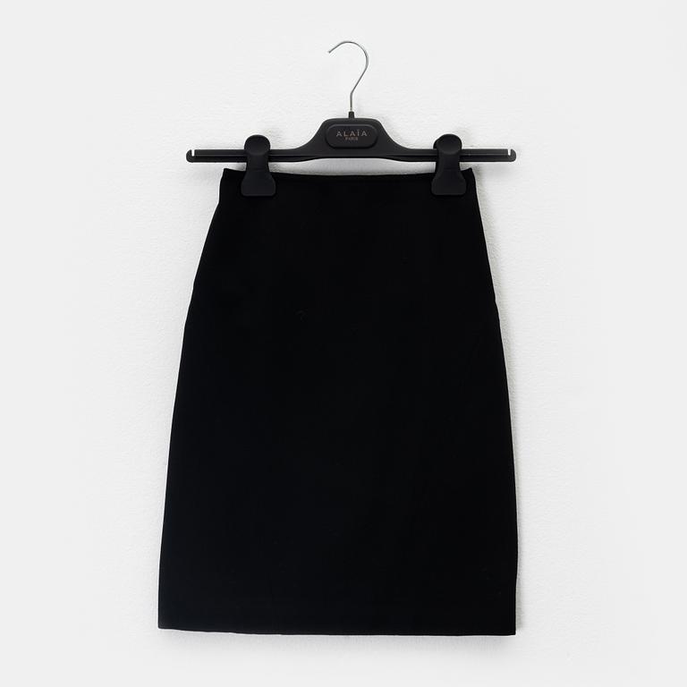 Alaïa, a black cotton skirt, size 36.