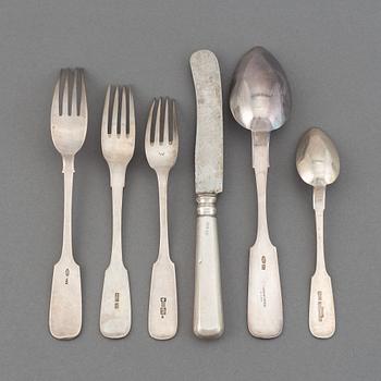 36 pieces silver cutlery, including Moscow 1894-95.
