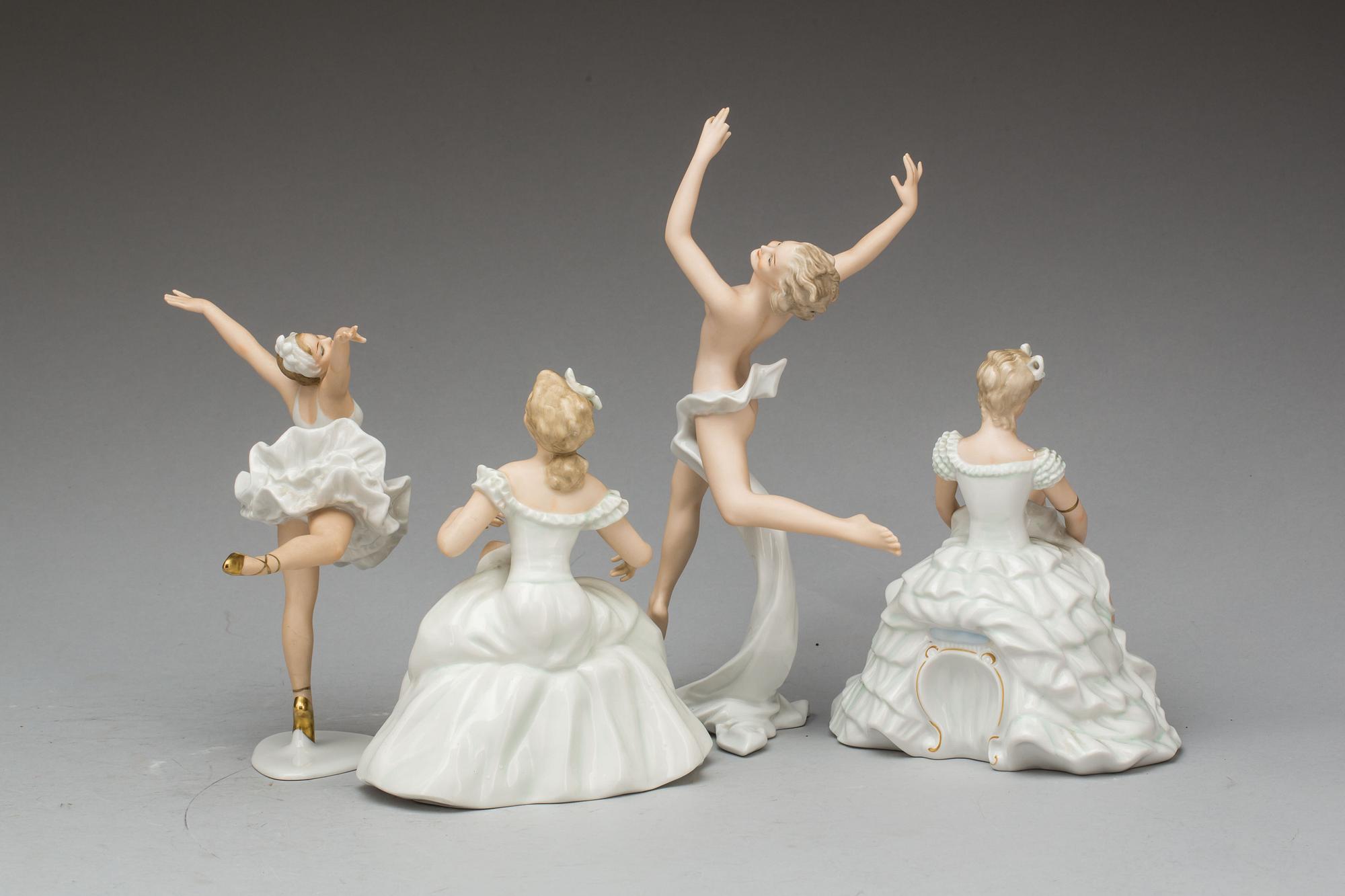 FIGURINER, 4 st, porslin, Wallendorf.