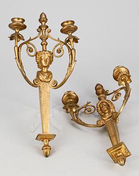 APPLIQUER, ett par, Louis XVI-stil, 1800-talets slut.