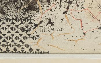 Thea Ekström, mixed media on papaer, signed and dated 25 III-66. "Till Oscar".