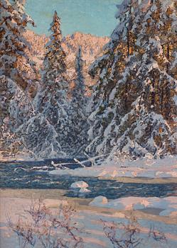 Anshelm Schultzberg, "Skogsbäck; Motiv från Svartskär (Wika, Dalarna) " (Creek, Svartskär (Wika, Dalecarlia)).