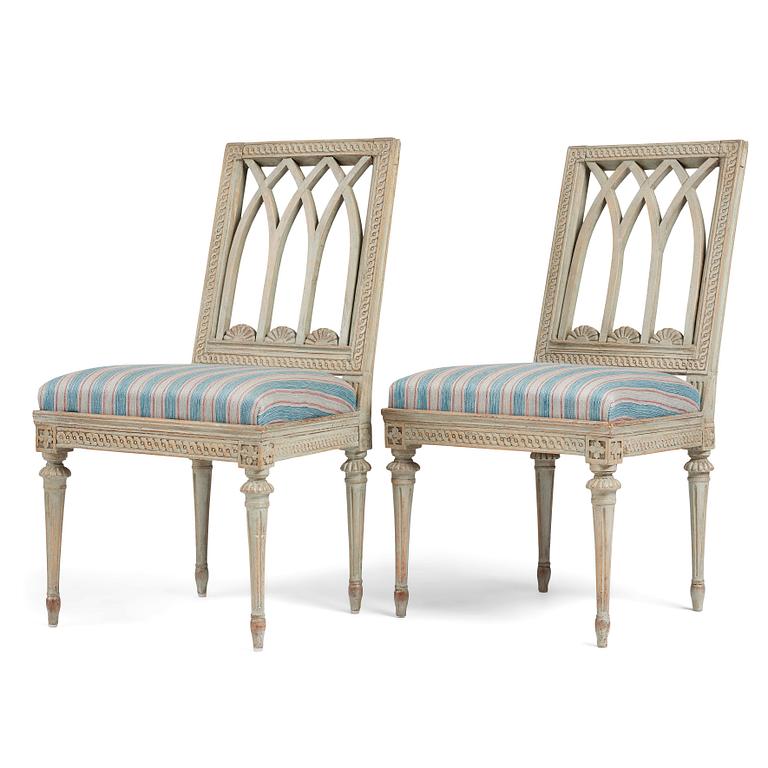 A pair of late Gustavian chairs by M Lundberg (1775-1812).