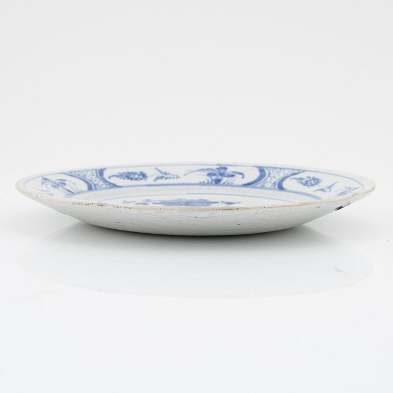 A faience plate from Rörstrand, mid 18th Century.