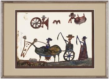 NILS "BJÖRNJÄGARN" RUNDGREN, 2 st, blandteknik, signerade och daterade 1969.