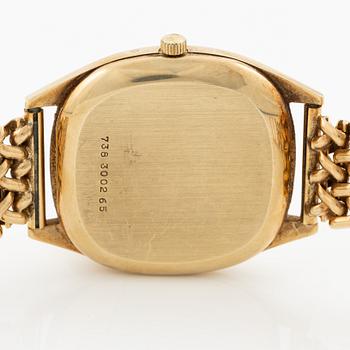 Certina, 14K gold, chain in 18K gold, 33.5 mm.