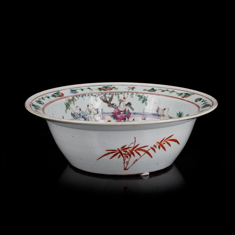 HANDFAT, porslin. Kina. Sen Qing. 1800/1900-tal.