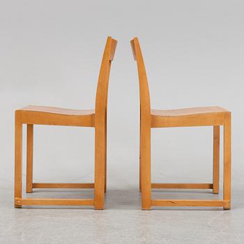 A set of six birch chairs, 'Orkesterstolen', designed by Sven Markelius, mid 20th Century.