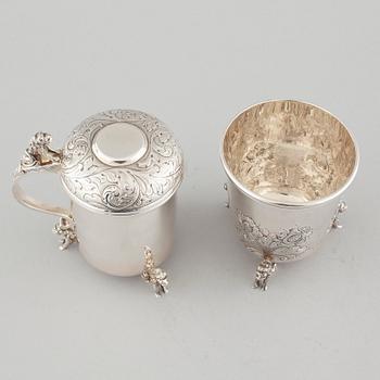 A silver jug and vase by Preben Salomonsen, Denmark from the second half of the 20th century.