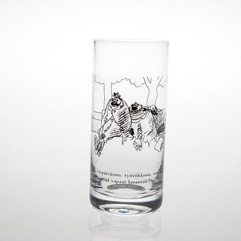 DRICKSGLAS, 6 st, med Kari Suomalainens skämtteckningar.