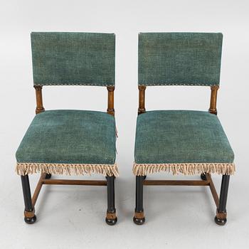 Ten Baroque style chairs, Sweden, 1920's.