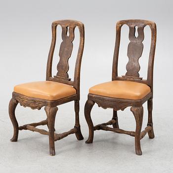 Stolar, ett par, senbarock, 1700-talets mitt.