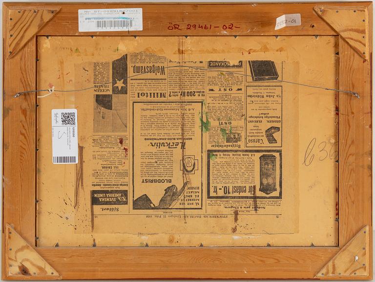 HELMER OSSLUND, oil on paper-panel, signed.