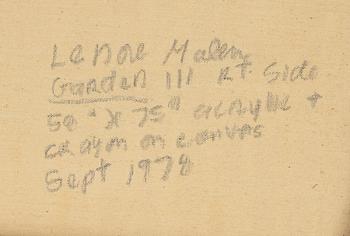 Lenore Malen, mixed media on canvas, signed and dated 1978 verso.