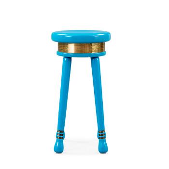 108. Mats Theselius, a turquoise lacquered 'Skipper stool', Källemo, Sweden, post 2001.