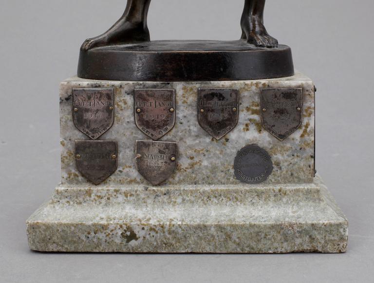 OKÄND KONSTNÄR, skulptur, brons. Gjutarmärkt Herman Bergmans gjuteri. 1900-talets första hälft.
