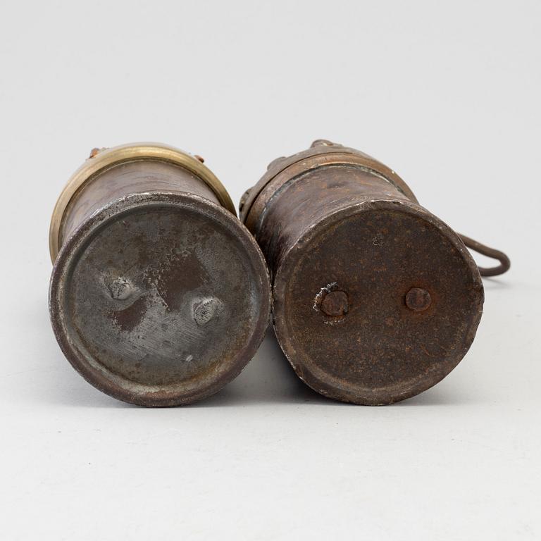 GRUVLYKTOR, 2 st, järn och brons, 1800-tal.