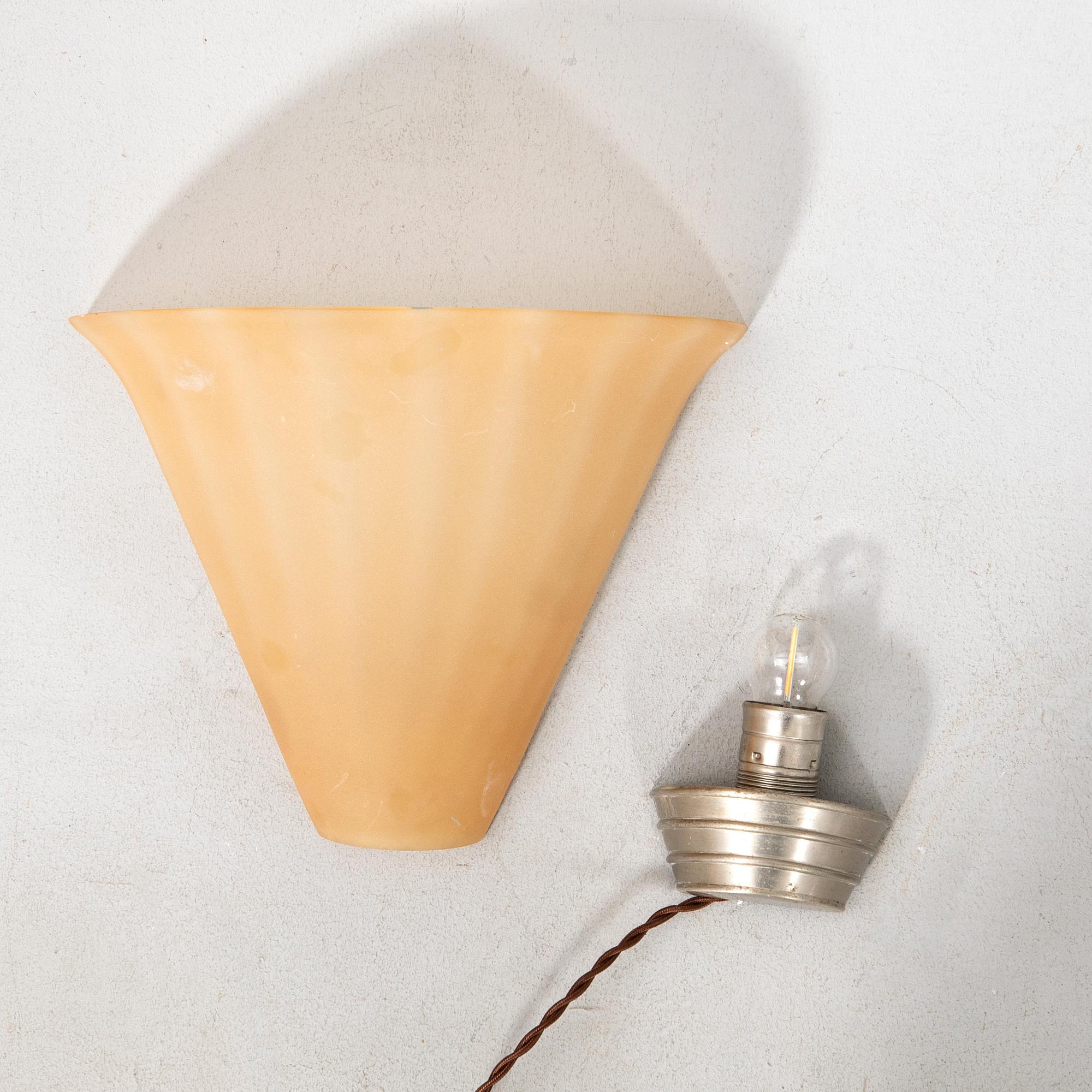 Edward Hald, wall lamp, Orrefors, 1930s.