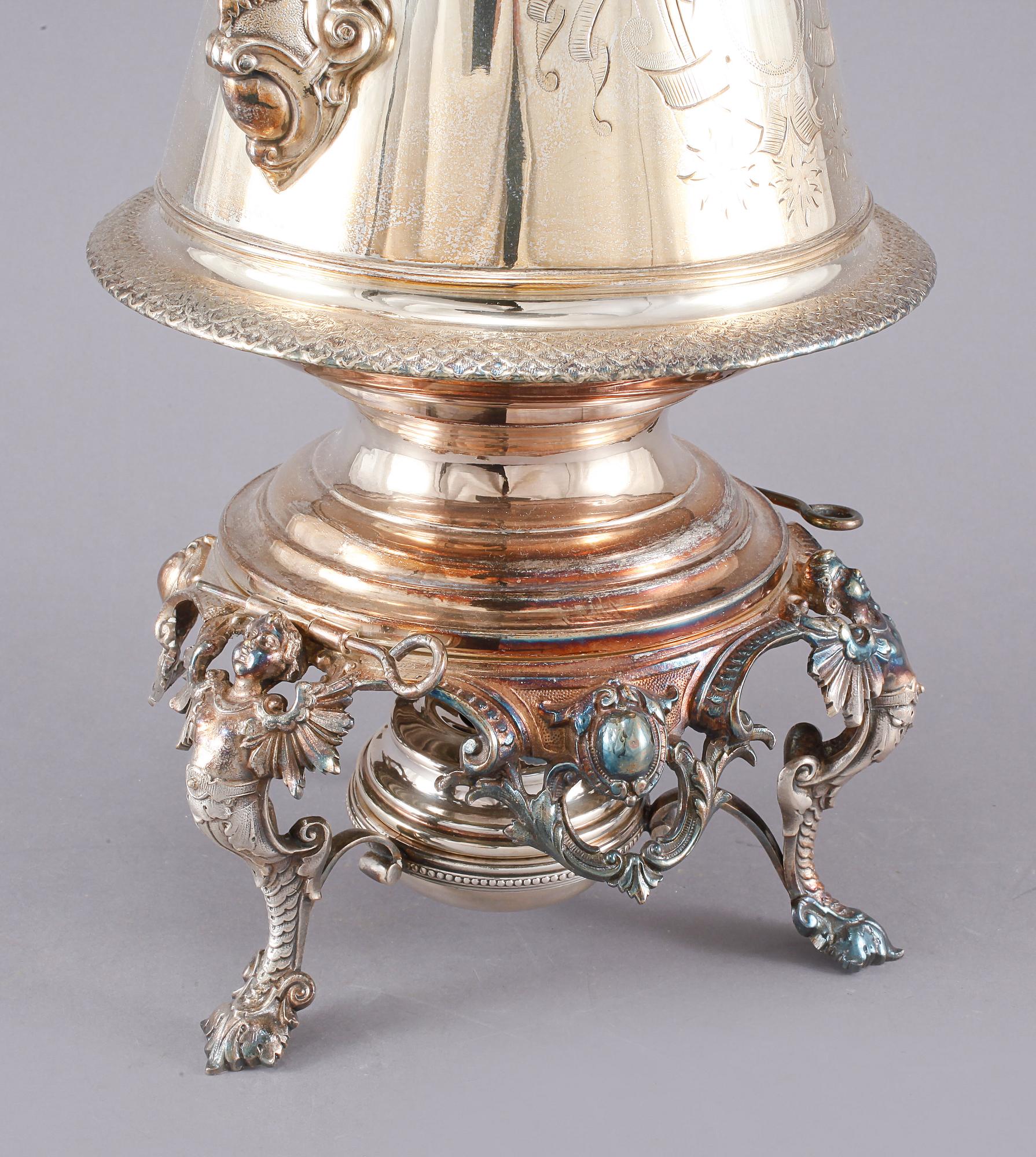 SAMOVAR, nysilver, omkring sekelskiftet 1900.