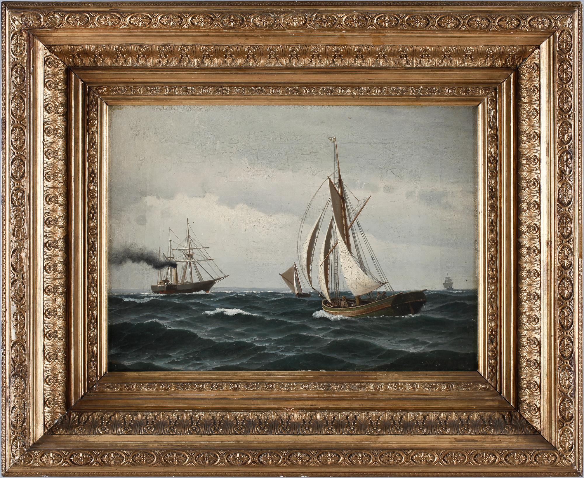 OKÄND KONSTNÄR, olja på duk. 1800-tal.