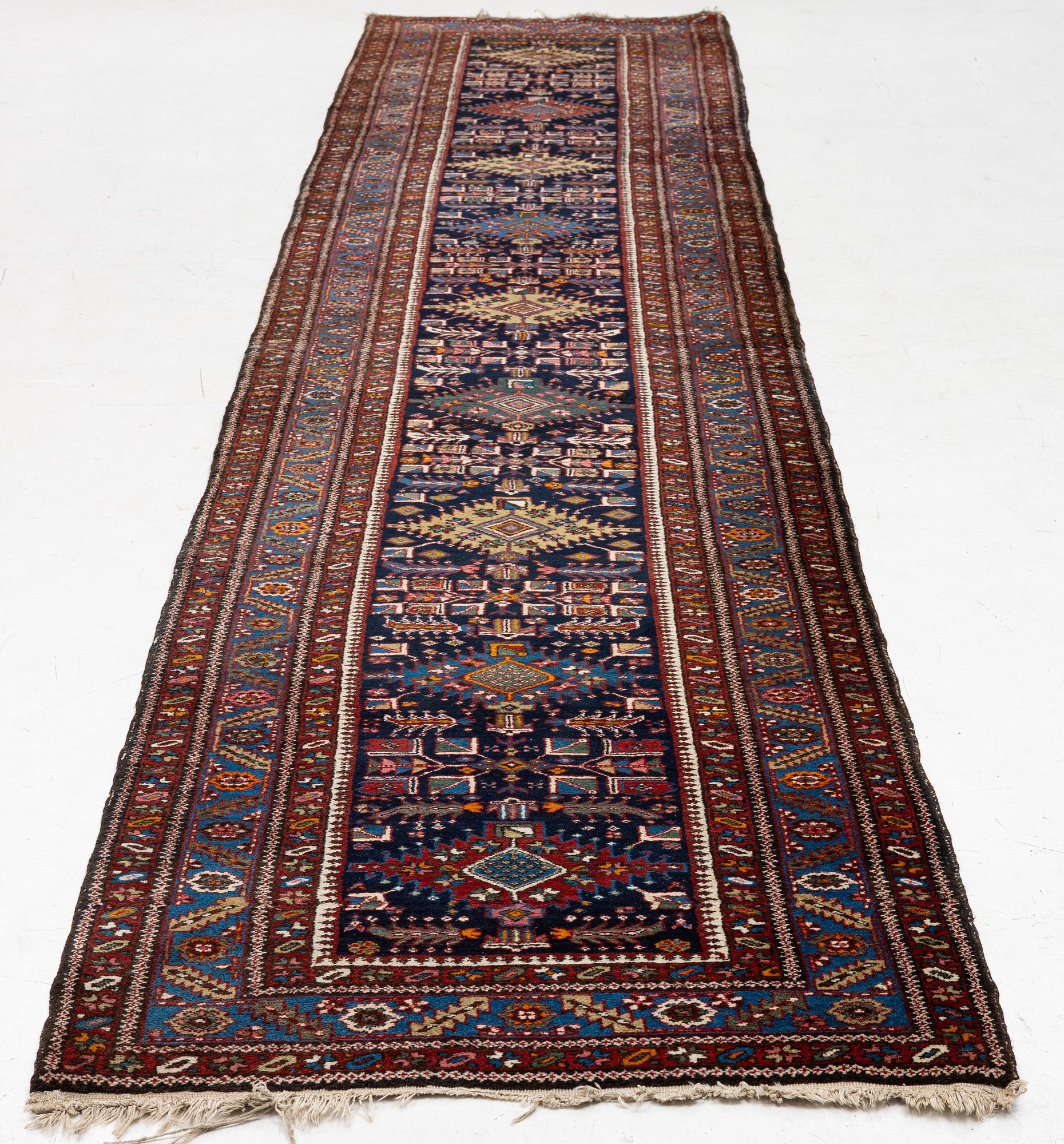 Gallery carpet, Karadja, semi-antique, circa 1930-1940, approximately 440 x 95 cm.